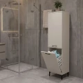 Ντουλάπι με καλάθι απλύτων Singa Megapap χρώμα sandstone 45x40x180εκ.