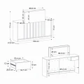 Γραφείο υποδοχής - reception Davis Megapap με LED χρώμα sepet oak - travertine 150x41,8x115εκ.