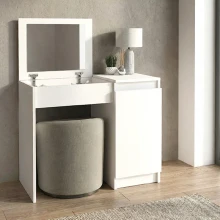 Τουαλέτα με καθρέπτη Huma Megapap χρώμα λευκό 90x45x118,2εκ.