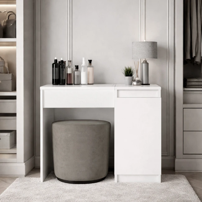 Τουαλέτα με καθρέπτη Huma Megapap χρώμα λευκό 90x45x118,2εκ.