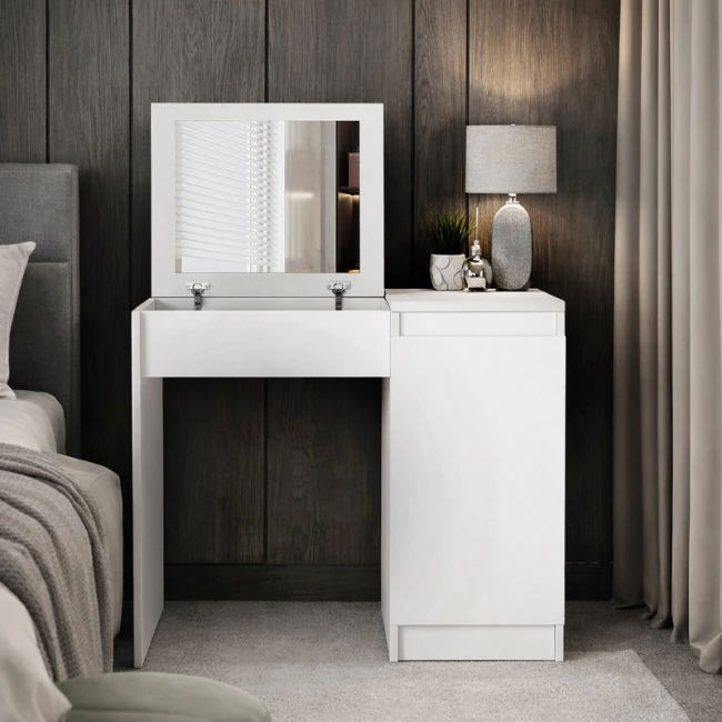 Τουαλέτα με καθρέπτη Huma Megapap χρώμα λευκό 90x45x118,2εκ.