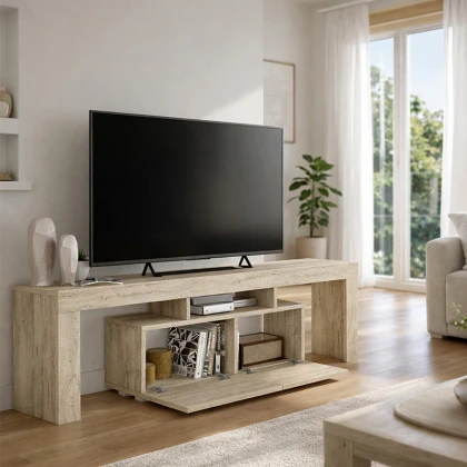 Έπιπλο τηλεόρασης Woodra Megapap χρώμα travertine 180x31,3x50,2εκ.