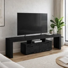 Έπιπλο τηλεόρασης Woodra Megapap χρώμα sencron black 180x31,3x50,2εκ.