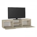 Έπιπλο τηλεόρασης Lumbera Megapap χρώμα travertine 160x29,5x42εκ.