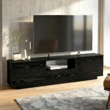 Έπιπλο τηλεόρασης Lumbera Megapap χρώμα sencron black 160x29,5x42εκ.