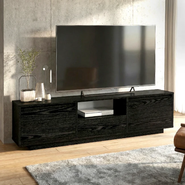 Έπιπλο τηλεόρασης Lumbera Megapap χρώμα sencron black 160x29,5x42εκ.