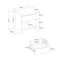 Κομοδίνο Mida Megapap χρώμα sepet oak 45x40x52εκ.