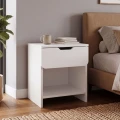 Κομοδίνο Mida Megapap χρώμα λευκό 45x40x52εκ.