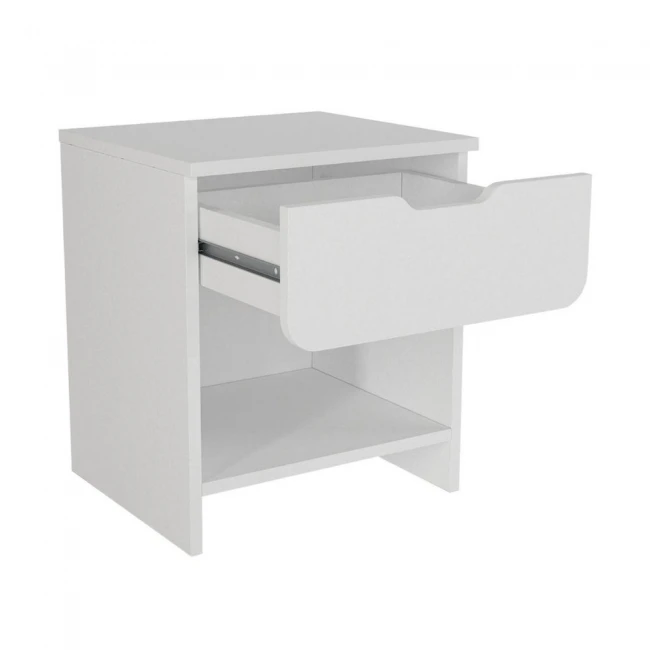 Κομοδίνο Mida Megapap χρώμα λευκό 45x40x52εκ.