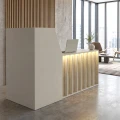 Γραφείο υποδοχής - reception Zegma Megapap με LED χρώμα sandstone - travertine 181,2x73,2x120εκ.
