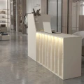 Γραφείο υποδοχής - reception Zegma Megapap με LED χρώμα sandstone - travertine 181,2x73,2x120εκ.