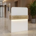 Γραφείο υποδοχής - reception Telmos Megapap με LED χρώμα λευκό - sapphire oak 90x43,6x119,2εκ.