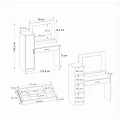 Τουαλέτα με καθρέπτη Kaunos Megapap χρώμα λευκό 123,8x40x148,2εκ.