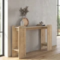 Κονσόλα Mendoza Megapap χρώμα sapphire oak - travertine 130,8x35x76,8εκ.