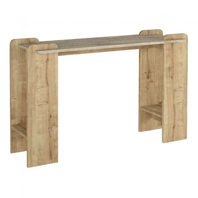 Κονσόλα Mendoza Megapap χρώμα sapphire oak - travertine 130,8x35x76,8εκ.