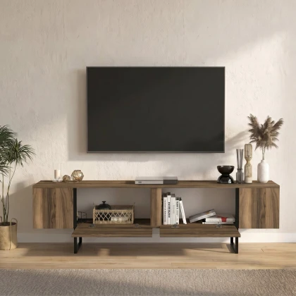 Έπιπλο τηλεόρασης Orontes Megapap χρώμα καρυδί 180x29,6x50εκ.