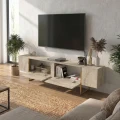 Έπιπλο τηλεόρασης Orontes Megapap χρώμα travertine - χρυσό 180x29,6x50εκ.