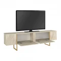 Έπιπλο τηλεόρασης Orontes Megapap χρώμα travertine - χρυσό 180x29,6x50εκ.