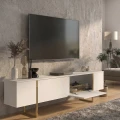 Έπιπλο τηλεόρασης Orontes Megapap χρώμα λευκό - χρυσό 180x29,6x50εκ.