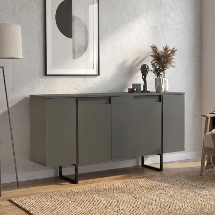 Μπουφές Orontes Megapap χρώμα ανθρακί 160x35,2x80εκ.