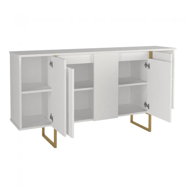 Μπουφές Orontes Megapap χρώμα λευκό - χρυσό 160x35,2x80εκ.