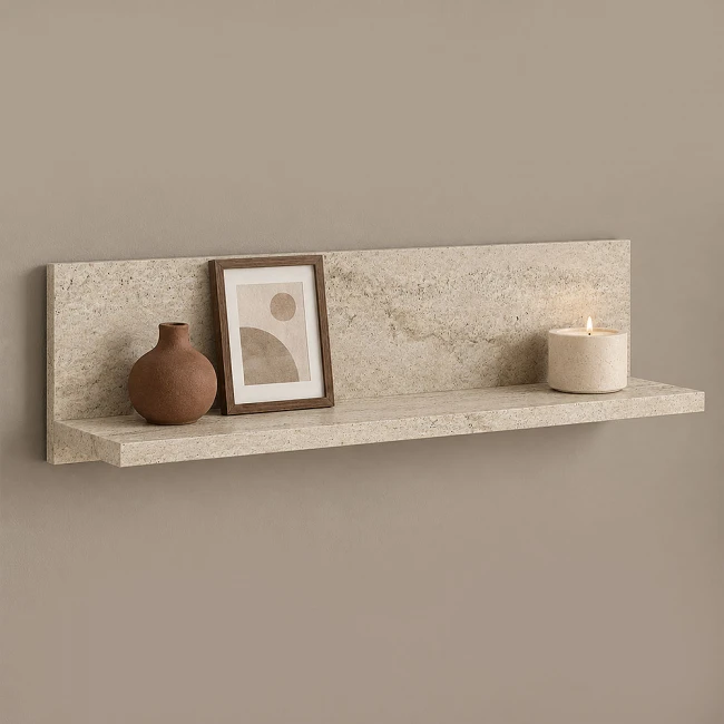 Ραφιέρα τοίχου Novella Megapap χρώμα travertine 60x16,3x14,5εκ.