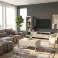 Σύνθεση τηλεόρασης Norvic Megapap χρώμα sandstone - travertine 175,4x29,6x150εκ.