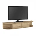 Έπιπλο τηλεόρασης επιτοίχιο Korven Megapap με LED χρώμα sepet oak 180x35x28,8εκ.