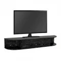 Έπιπλο τηλεόρασης επιτοίχιο Korven Megapap με LED χρώμα sencron black 180x35x28,8εκ.