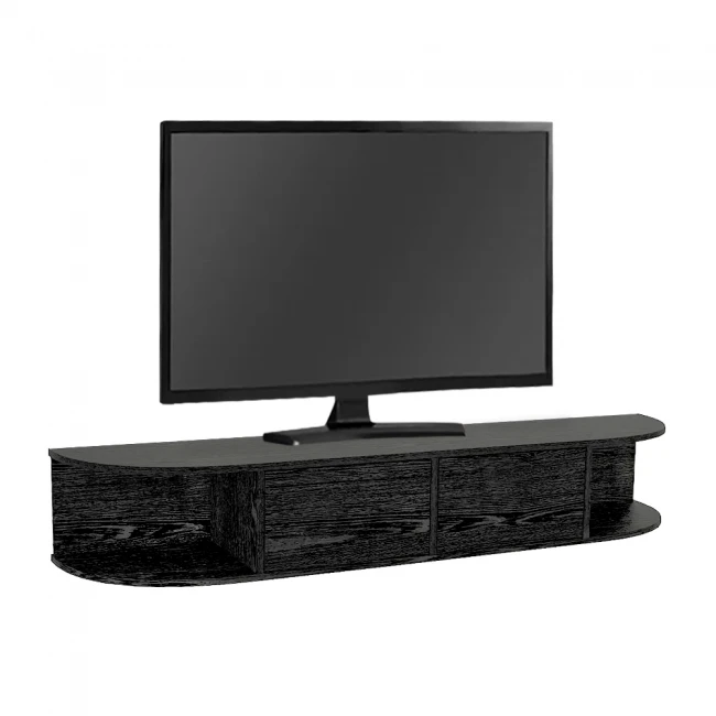 Έπιπλο τηλεόρασης επιτοίχιο Korven Megapap με LED χρώμα sencron black 180x35x28,8εκ.