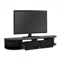 Έπιπλο τηλεόρασης επιτοίχιο Korven Megapap με LED χρώμα sencron black 180x35x28,8εκ.