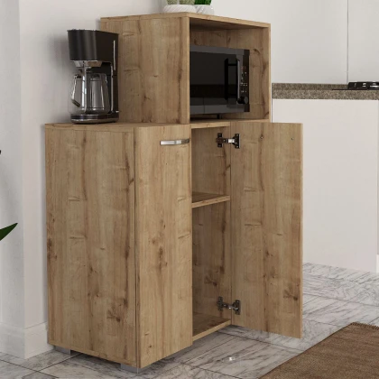 Έπιπλο κουζίνας για φουρνάκι Pars Megapap χρώμα sapphire oak 90x40x123εκ.