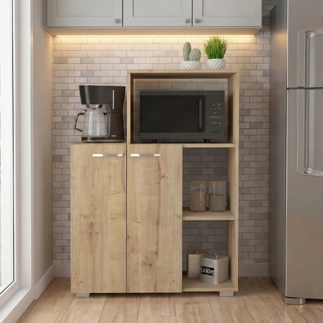 Έπιπλο κουζίνας για φουρνάκι Pars Megapap χρώμα sapphire oak 90x40x123εκ.