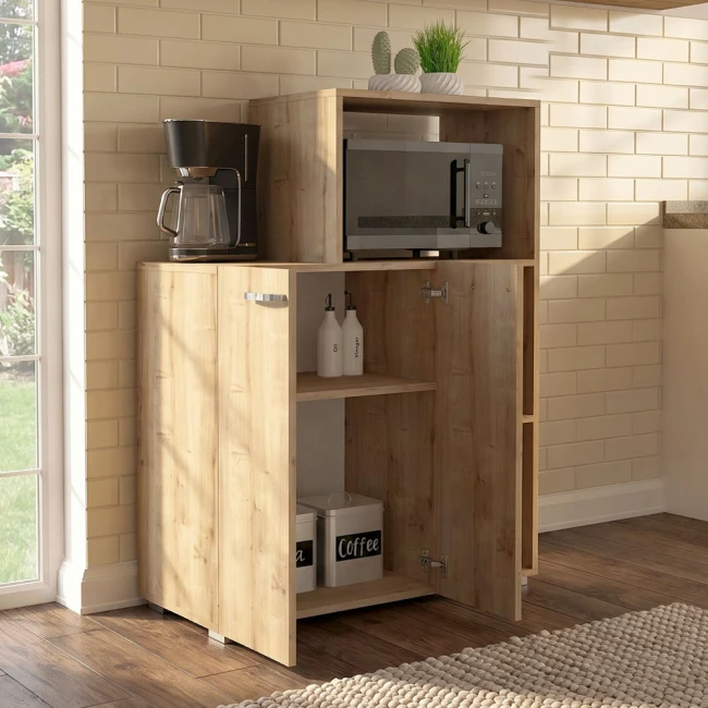 Έπιπλο κουζίνας για φουρνάκι Pars Megapap χρώμα sapphire oak 90x40x123εκ.