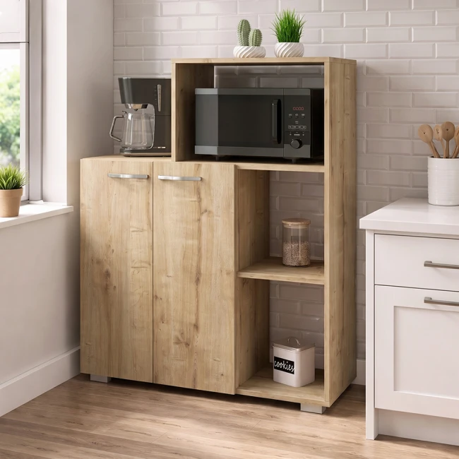 Έπιπλο κουζίνας για φουρνάκι Pars Megapap χρώμα sapphire oak 90x40x123εκ.