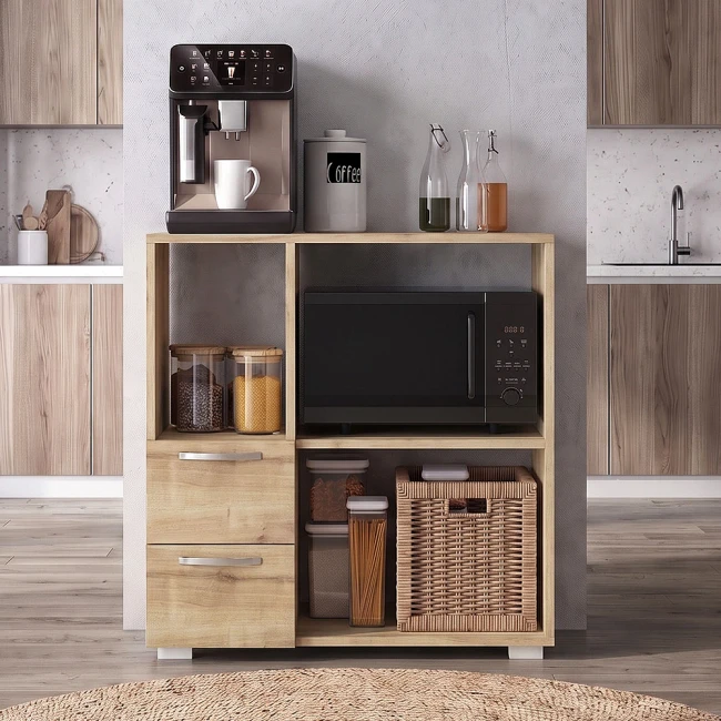 Έπιπλο κουζίνας για φουρνάκι Ece Megapap χρώμα sapphire oak 80x40x83εκ.