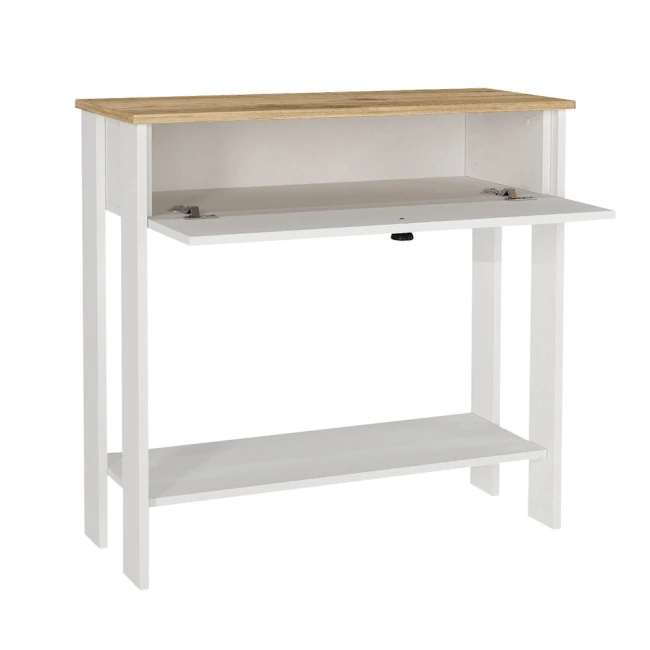 Κονσόλα Priapos Megapap χρώμα λευκό - sepet oak 90x29,6x91,8εκ.