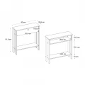 Κονσόλα Priapos Megapap χρώμα λευκό - sepet oak 90x29,6x91,8εκ.