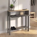 Κονσόλα Priapos Megapap χρώμα ανθρακί - sepet oak 90x29,6x91,8εκ.