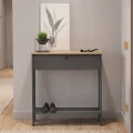 Κονσόλα Priapos Megapap χρώμα ανθρακί - sepet oak 90x29,6x91,8εκ.