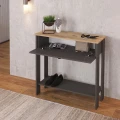 Κονσόλα Priapos Megapap χρώμα ανθρακί - sepet oak 90x29,6x91,8εκ.