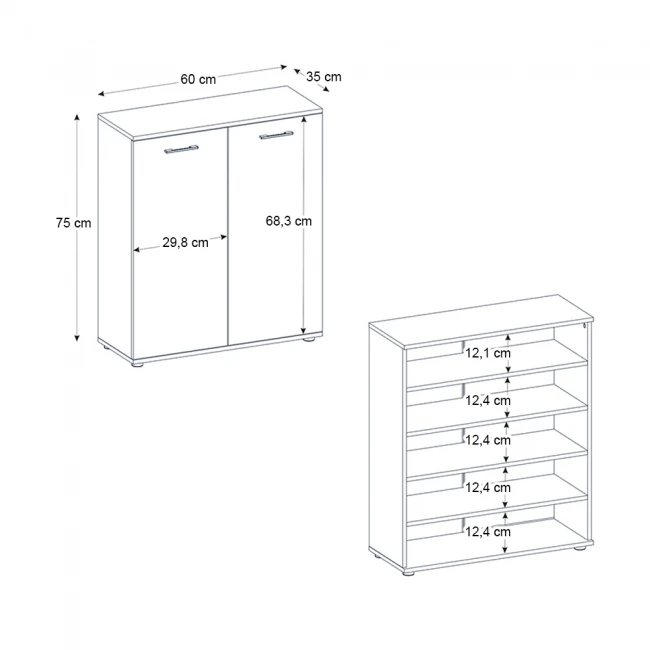 Παπουτσοθήκη Penetra Megapap χρώμα sepet oak 60x35x75εκ.
