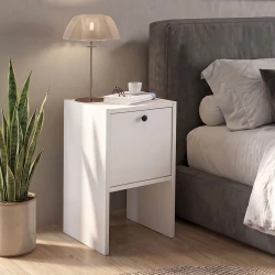 Κομοδίνο Pepa Megapap χρώμα λευκό 35x34,6x59,6εκ.