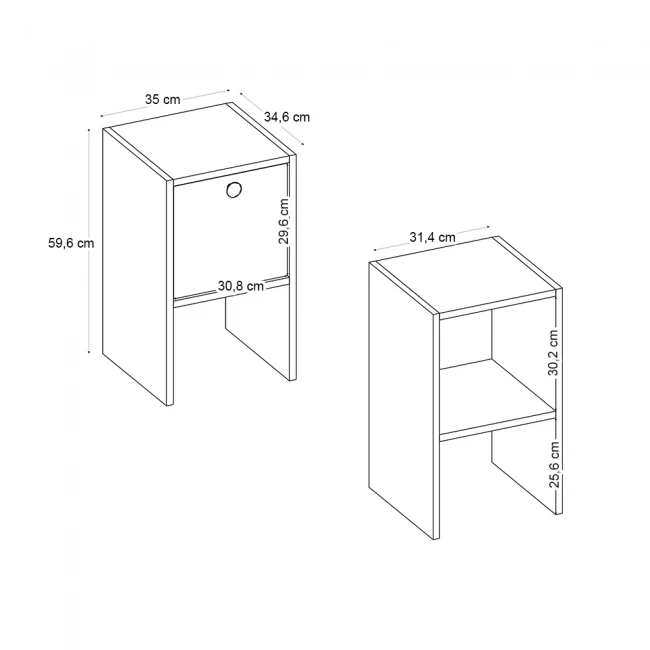 Κομοδίνο Pepa Megapap χρώμα ανθρακί 35x34,6x59,6εκ.