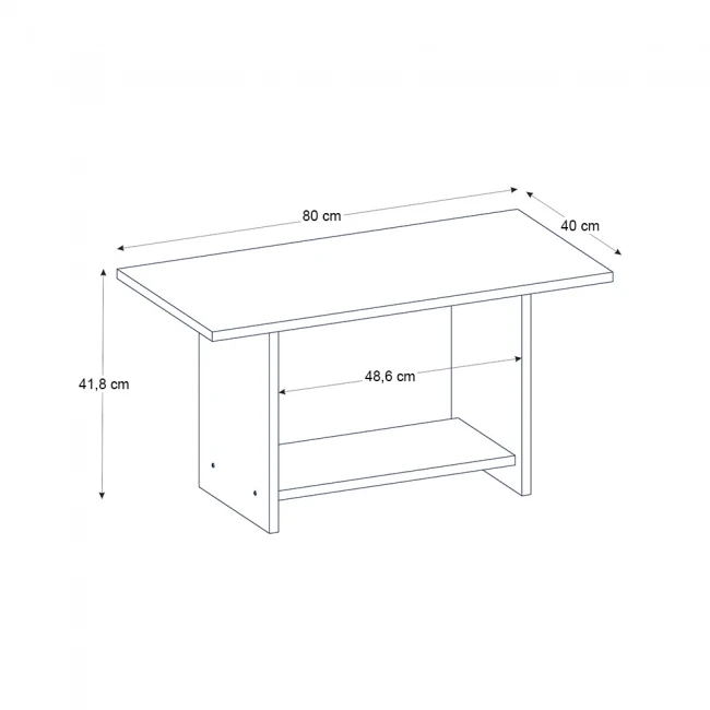 Τραπεζάκι σαλονιού Rema Megapap χρώμα sepet oak 80x40x41,8εκ.