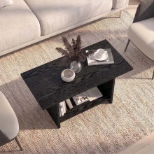 Τραπεζάκι σαλονιού Rema Megapap χρώμα sencron black 80x40x41,8εκ.