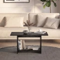 Τραπεζάκι σαλονιού Rema Megapap χρώμα sencron black 80x40x41,8εκ.