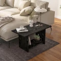 Τραπεζάκι σαλονιού Rema Megapap χρώμα sencron black 80x40x41,8εκ.