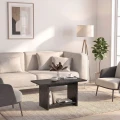 Τραπεζάκι σαλονιού Rema Megapap χρώμα sencron black 80x40x41,8εκ.