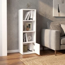 Στήλη - Βιβλιοθήκη Eldorado Megapap χρώμα λευκό 33,2x29,6x100εκ.